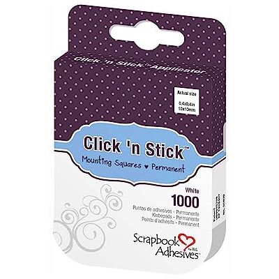 Scrapbook Adhesives 3L 1-Piece 0,5 x 0,5 Pollici Click N Stick permanenti Piazze di Montaggio 000, Bianco Scrapbook Adhesives 3L 1-Piece 0,5 x 0,5 Pollici Click N Stick permanenti Piazze di Montaggio 000, Bianco