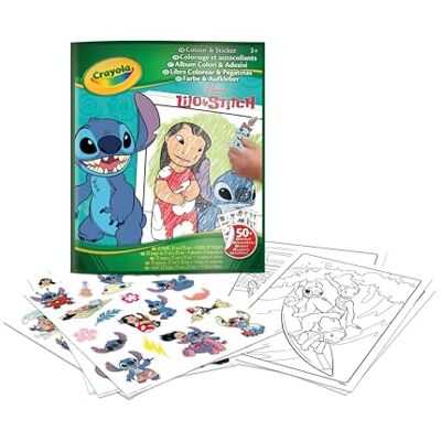 CRAYOLA , Album da Colorare con Sticker Lilo&Stitch, 32 pagine e 4 fogli di adesivi inclusi, 04-0900G CRAYOLA , Album da Colorare con Sticker Lilo&Stitch, 32 pagine e 4 fogli di adesivi inclusi, 04-0900G