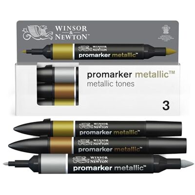 Winsor & Newton Promarker, Set di 3 Tonalità metalliche Winsor & Newton Promarker, Set di 3 Tonalità metalliche