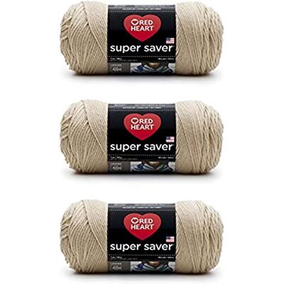 Red Heart Super Saver Confezione da 3 pezzi, 198 g, acrilico, 4 medi (pettinati), 300 m, per lavori a maglia, uncinetto, artigianato e amigurumi Red Heart Super Saver Confezione da 3 pezzi, 198 g, acrilico, 4 medi (pettinati), 300 m, per lavori a maglia, uncinetto, artigianato e amigurumi