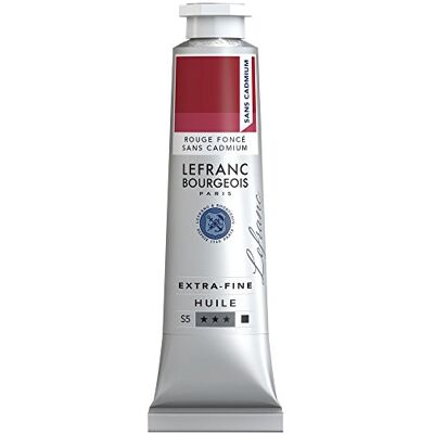Lefranc Bourgeois Óleo Extra Fino – Tubo, alta calidad de Artista, Rojo oscuro libre de Cadmio, 40 ml Lefranc Bourgeois Óleo Extra Fino – Tubo, alta calidad de Artista, Rojo oscuro libre de Cadmio, 40 ml