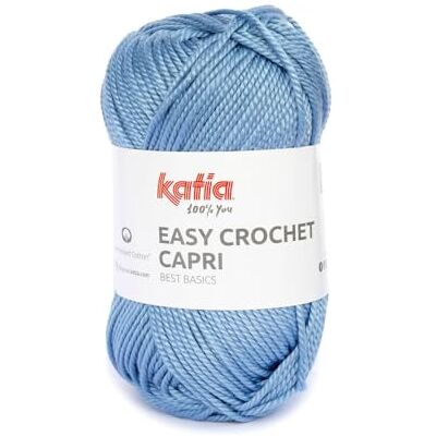 Katıa EASY CROCHET CAPRI di in gomitoli da 50 grammi e 85 metri. (114 Jeans chiaro) Katıa EASY CROCHET CAPRI di in gomitoli da 50 grammi e 85 metri. (114 Jeans chiaro)