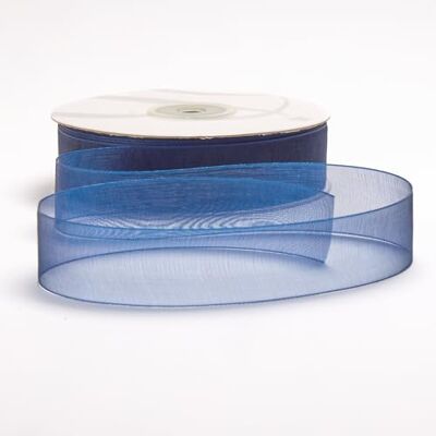 BARATTI Nastro Organza 25mm x 50m Decorativo in Poliestere Trasparente, Per Bomboniere, Regali, Feste, Fai da Te, Matrimonio, Compleanno, Artigianato, Natale, Decorazioni (Blu) BARATTI Nastro Organza 25mm x 50m Decorativo in Poliestere Trasparente, Per Bomboniere, Regali, Feste, Fai da Te, Matrimonio, Compleanno, Artigianato, Natale, Decorazioni (Blu)