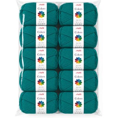 Stafil Colors Set da 10 Gomitoli Colore turchese – 10 Gomitoli da 50 g (500 g Totali) – Lana Acrilica per Uncinetto, Maglia, Amigurumi, Crochet e Lavori Creativi Stafil Colors Set da 10 Gomitoli Colore turchese – 10 Gomitoli da 50 g (500 g Totali) – Lana Acrilica per Uncinetto, Maglia, Amigurumi, Crochet e Lavori Creativi