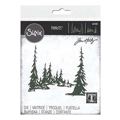 Sizzix Thinlits Fustella Tall Pines di Tim Holtz, Sizzix Thinlits Fustella Tall Pines di Tim Holtz,