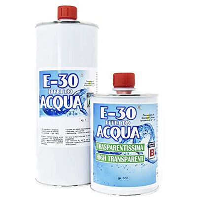 PROCHIMA RESINA EPOSSIDICA TRASPARENTE, E-30 Effetto Acqua A+B, Certificata Atossica, 1600 GR PROCHIMA RESINA EPOSSIDICA TRASPARENTE, E-30 Effetto Acqua A+B, Certificata Atossica, 1600 GR