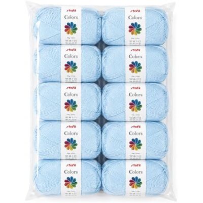 Stafil Colors Set da 10 Gomitoli Colore azzurro – 10 Gomitoli da 50 g (500 g Totali) – Lana Acrilica per Uncinetto, Maglia, Amigurumi, Crochet e Lavori Creativi Stafil Colors Set da 10 Gomitoli Colore azzurro – 10 Gomitoli da 50 g (500 g Totali) – Lana Acrilica per Uncinetto, Maglia, Amigurumi, Crochet e Lavori Creativi