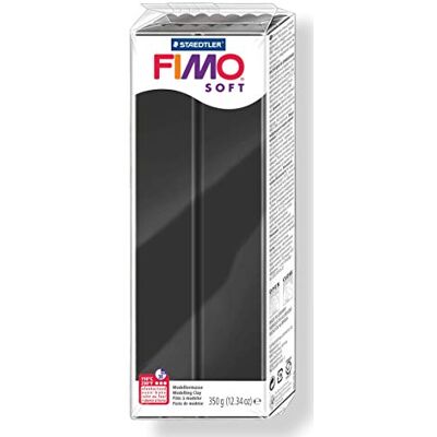 Staedtler FIMO SOFT, pasta modellabile termoindurente, panetto grande da 350 grammi, colore nero, 8022-9 Staedtler FIMO SOFT, pasta modellabile termoindurente, panetto grande da 350 grammi, colore nero, 8022-9