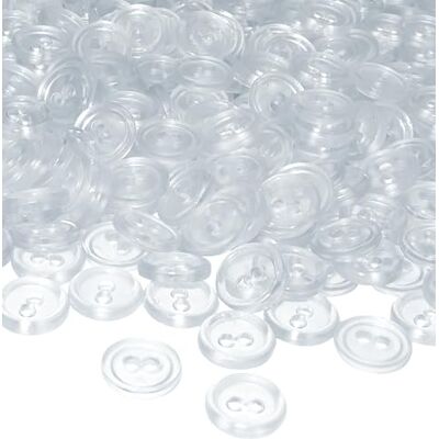 Aerzetix C56371 Set di 100 Bottoni rotondi per cucito Ø11.5x2.2mm con 2 fori diametro apertura 2mm colore bianco trasparente in plastica hobby creativo decorazione cucire merceria moda Aerzetix C56371 Set di 100 Bottoni rotondi per cucito Ø11.5x2.2mm con 2 fori diametro apertura 2mm colore bianco trasparente in plastica hobby creativo decorazione cucire merceria moda