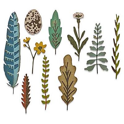 Sizzix Fustella Thinlits motivo: Funky Nature di Tim Holtz confezione da 10 Sizzix Fustella Thinlits motivo: Funky Nature di Tim Holtz confezione da 10