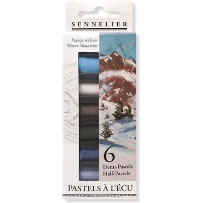 Sennelier Set di 6 bastoncini extra morbidi a metà pastello, invernali Sennelier Set di 6 bastoncini extra morbidi a metà pastello, invernali