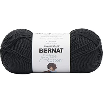 Bernat Softee, Filato in cotone da 120 g, colore nero Bernat Softee, Filato in cotone da 120 g, colore nero