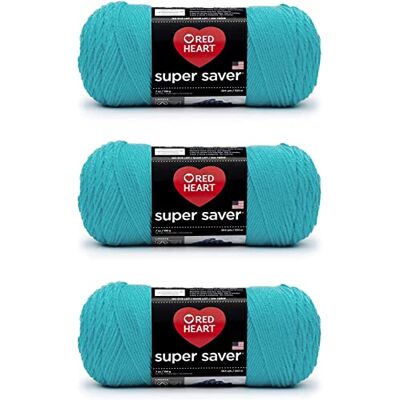 Red Heart Super Saver, confezione da 3 filati, TURQUA confezione da 3 Red Heart Super Saver, confezione da 3 filati, TURQUA confezione da 3