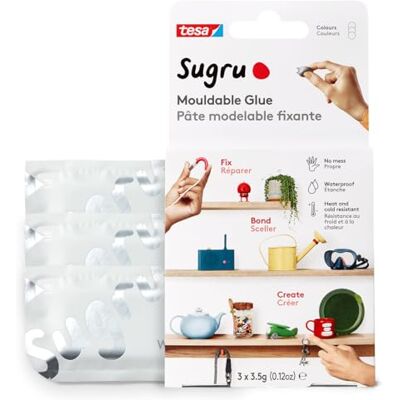 Tesa Sugru Colla modellabile di , adesivo forte per tutti gli usi, confezione da 3 (3 x 3.5 g) in bianco Tesa Sugru Colla modellabile di , adesivo forte per tutti gli usi, confezione da 3 (3 x 3.5 g) in bianco