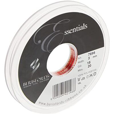 Berisfords Nastro Satinato, Rosso, 20 unità Berisfords Nastro Satinato, Rosso, 20 unità