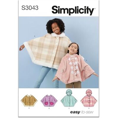 Simplicity - S3043 - Ponchos - Bambini - Modello cucito Simplicity - S3043 - Ponchos - Bambini - Modello cucito