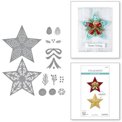 Spellbinders Fustelle intagliate a forma di corona di stelle dalla collezione Country Christmas di Annie Williams Spellbinders Fustelle intagliate a forma di corona di stelle dalla collezione Country Christmas di Annie Williams