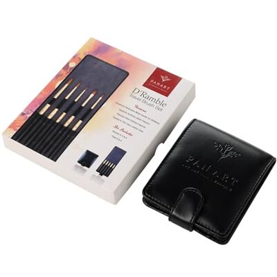 ART Set di Pennelli da Viaggio in Similpelle Acquarello 5 Pezzi ART Set di Pennelli da Viaggio in Similpelle Acquarello 5 Pezzi