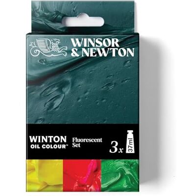 Winsor & Newton Winton Set di tubetti di pittura a olio, Colori Fluorescenti, 3 x 37 ml Winsor & Newton Winton Set di tubetti di pittura a olio, Colori Fluorescenti, 3 x 37 ml