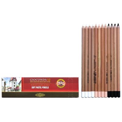 Koh-I-Noor Set di 12 pastelli per artista, assortimento colori esclusivo, tonalità color pelle + bianco + nero Koh-I-Noor Set di 12 pastelli per artista, assortimento colori esclusivo, tonalità color pelle + bianco + nero