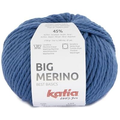 Katia Big Merino di Lana Gomitolo di Colore Blu Cod.60 Katia Big Merino di Lana Gomitolo di Colore Blu Cod.60