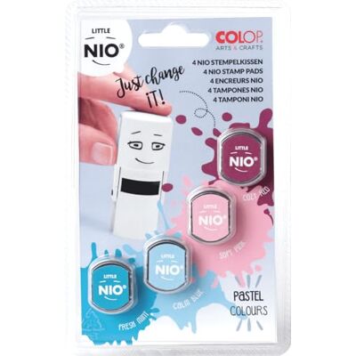 COLOP GLOREX Timbri Little Nio, 4 Pezzi, 20 x 25 mm, in Colori Pastello, per Personalizzare i Vostri Articoli. COLOP GLOREX Timbri Little Nio, 4 Pezzi, 20 x 25 mm, in Colori Pastello, per Personalizzare i Vostri Articoli.