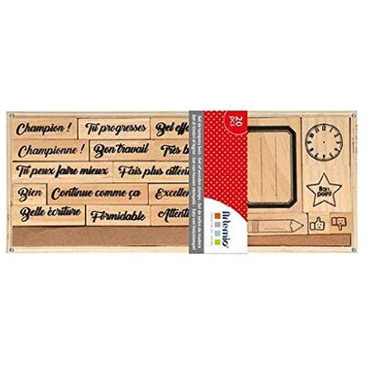 Artemio Set 20 Wooden Stamps School Artemio Set 20 Wooden Stamps School