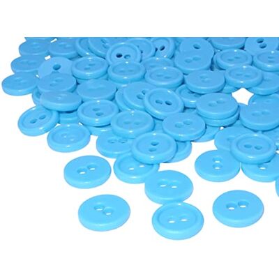 Aerzetix C56320 Set di 100 Bottoni rotondi per cucito Ø11.5x2.2mm con 2 fori diametro apertura 2mm colore blu in plastica hobby creativo decorazione cucire merceria moda Aerzetix C56320 Set di 100 Bottoni rotondi per cucito Ø11.5x2.2mm con 2 fori diametro apertura 2mm colore blu in plastica hobby creativo decorazione cucire merceria moda