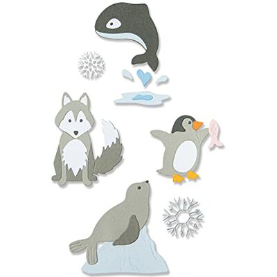 Sizzix Set di Fustelle Thinlits 8PK Arctic Animals di Jennifer Ogborn Capitolo 4 2022 Wafer, Plastica Carta, Grey, One Size Sizzix Set di Fustelle Thinlits 8PK Arctic Animals di Jennifer Ogborn Capitolo 4 2022 Wafer, Plastica Carta, Grey, One Size
