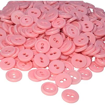 Aerzetix C56348 Set di 100 Bottoni rotondi per cucito Ø11.5x2.2mm con 2 fori diametro apertura 2mm colore rosa in plastica hobby creativo decorazione cucire merceria moda Aerzetix C56348 Set di 100 Bottoni rotondi per cucito Ø11.5x2.2mm con 2 fori diametro apertura 2mm colore rosa in plastica hobby creativo decorazione cucire merceria moda