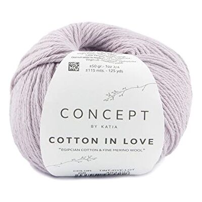 Katıa Cotton in Love di Cotone e lana in gomitoli da 50 grammi e 115 metri per lavorare a maglia con aghi 3½ 4 o uncinetto 3½ Colore Malva Chiaro (68) Katıa Cotton in Love di Cotone e lana in gomitoli da 50 grammi e 115 metri per lavorare a maglia con aghi 3½ 4 o uncinetto 3½ Colore Malva Chiaro (68)