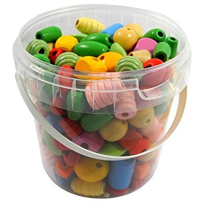 Pracht Creatives Hobby Miscela di perline in legno in un secchiello, tonalità pastello 400 g in varie forme e colori, per la creazione di collane, bracciali e altri gioielli Pracht Creatives Hobby Miscela di perline in legno in un secchiello, tonalità pastello 400 g in varie forme e colori, per la creazione di collane, bracciali e altri gioielli