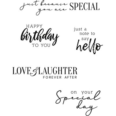 Sizzix Timbri trasparenti 5PK Sunnyside Sentiments #6 di Pete Hughes Sizzix Timbri trasparenti 5PK Sunnyside Sentiments #6 di Pete Hughes