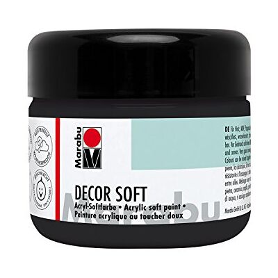 Marabu – Colore acrilico morbido, Decor Soft Black 225 ml, a base d'acqua, resistente alla luce, alla saliva, ad asciugatura rapida, molto coprente, dona una superficie super morbida Marabu – Colore acrilico morbido, Decor Soft Black 225 ml, a base d'acqua, resistente alla luce, alla saliva, ad asciugatura rapida, molto coprente, dona una superficie super morbida