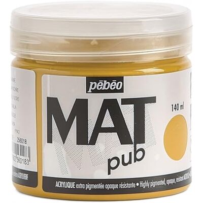 PEBEO 256018 acrilico opaco Pub Ocra Giallo 140 ml PEBEO 256018 acrilico opaco Pub Ocra Giallo 140 ml