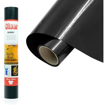 SISER ® EasyWeed® Nero, 30cm x 1mt, vinile termotrasferibile termoadesivo per personalizzare i tessuti, hobby creativi, certificato VeganOk e Oeko-Tex standard 100 classe I. SISER ® EasyWeed® Nero, 30cm x 1mt, vinile termotrasferibile termoadesivo per personalizzare i tessuti, hobby creativi, certificato VeganOk e Oeko-Tex standard 100 classe I.