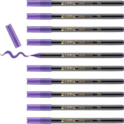 Edding 1340 Pennarello a punta a pennello viola 10 penne punta flessibile feltro per pittura, scrittura e disegno quaderni, mandala, calligrafia Edding 1340 Pennarello a punta a pennello viola 10 penne punta flessibile feltro per pittura, scrittura e disegno quaderni, mandala, calligrafia