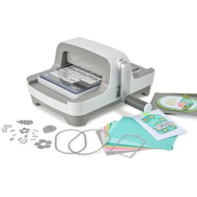 Sizzix Kit iniziale Big Shot, macchina fustellatrice manuale con fustelle, cartella per goffratura e cartoncino Sizzix Kit iniziale Big Shot, macchina fustellatrice manuale con fustelle, cartella per goffratura e cartoncino