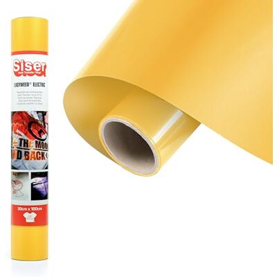 SISER ® Electric Giallo, 30cm x 1mt, Vinile Termotrasferibile Termoadesivo Cangiante per la Personalizzazione dei Tessuti, Abbigliamento e Accessori, Hobby Creativi, Facile da Tagliare SISER ® Electric Giallo, 30cm x 1mt, Vinile Termotrasferibile Termoadesivo Cangiante per la Personalizzazione dei Tessuti, Abbigliamento e Accessori, Hobby Creativi, Facile da Tagliare