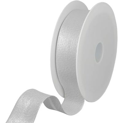 Les Petits Rubans Nastro sbieco metallizzato luccicante, 80% Poliestere 20% Lurex, 30mm x 20m, Argento Les Petits Rubans Nastro sbieco metallizzato luccicante, 80% Poliestere 20% Lurex, 30mm x 20m, Argento