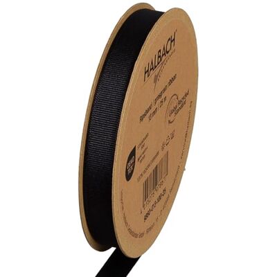 Halbach Seidenbänder Nastro in grosgrain di alta qualità, larghezza: 13 mm, lunghezza: 25 m, nastro regalo sostenibile in poliestere riciclato, ideale come nastro, colore: nero Halbach Seidenbänder Nastro in grosgrain di alta qualità, larghezza: 13 mm, lunghezza: 25 m, nastro regalo sostenibile in poliestere riciclato, ideale come nastro, colore: nero