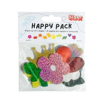 SISER ® Happy Pack – 10 Sagome Pre-Tagliate in Termovinile Adesivo, Colori ed Effetti Misti, Facili da Applicare con Ferro da Stiro, Resistenti ai Lavaggi SISER ® Happy Pack – 10 Sagome Pre-Tagliate in Termovinile Adesivo, Colori ed Effetti Misti, Facili da Applicare con Ferro da Stiro, Resistenti ai Lavaggi