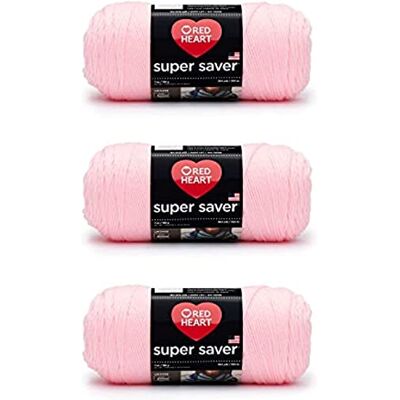 Red Heart Super Saver Confezione da 3 pezzi, 198 g, in acrilico, 4 medi (pettinati), 300 m, per lavori a maglia, uncinetto, artigianato e amigurumi, colore: rosa confetto Red Heart Super Saver Confezione da 3 pezzi, 198 g, in acrilico, 4 medi (pettinati), 300 m, per lavori a maglia, uncinetto, artigianato e amigurumi, colore: rosa confetto