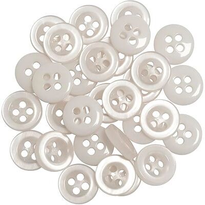 Aerzetix C67903 Set di 30 Bottoni per cucire rotondi Ø9mm con 4 fori 14L L14 in plastica apertura 1.5mm colore bianco creazione abbigliamento hobby creativo merceria decorazione Aerzetix C67903 Set di 30 Bottoni per cucire rotondi Ø9mm con 4 fori 14L L14 in plastica apertura 1.5mm colore bianco creazione abbigliamento hobby creativo merceria decorazione
