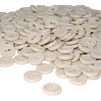 Aerzetix C56353 Set di 100 Bottoni rotondi per cucito Ø11.5x2.2mm con 2 fori diametro apertura 2mm colore beige chiaro in plastica hobby creativo decorazione cucire merceria moda Aerzetix C56353 Set di 100 Bottoni rotondi per cucito Ø11.5x2.2mm con 2 fori diametro apertura 2mm colore beige chiaro in plastica hobby creativo decorazione cucire merceria moda