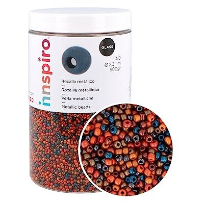 INNSPIRO Vetro rotondo Rocky Glitter metallico Mix 2,3 mm. 10/0 500 g. INNSPIRO Vetro rotondo Rocky Glitter metallico Mix 2,3 mm. 10/0 500 g.