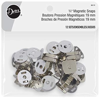 Dritz Square Magnetic Snaps 3/4in Nickel Fasteners, 3/4", 12 Sets Dritz Square Magnetic Snaps 3/4in Nickel Fasteners, 3/4", 12 Sets