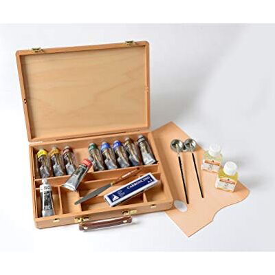 Maimeri Cassetta Studio in Faggio Colori a Olio Linea Classico con 10 Tubi da 60ml Assortiti e Accessori Maimeri Cassetta Studio in Faggio Colori a Olio Linea Classico con 10 Tubi da 60ml Assortiti e Accessori