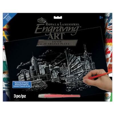 Royal & Langnickel & Royal Langnickel-Set da incisione per disegni formato A3, colore: argento, modello Hong Kong Set per pittura Royal & Langnickel & Royal Langnickel-Set da incisione per disegni formato A3, colore: argento, modello Hong Kong Set per pittura