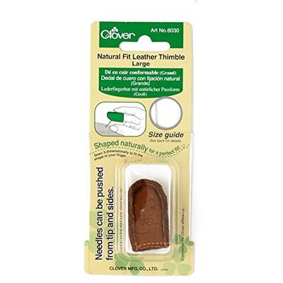 Clover Natural Fit Leather Thimble Large- Clover Natural Fit Leather Thimble Large-